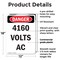 Signmission 4160 Volts AC Danger Sign, Plastic, 12in W x 18in L, 2PK OS-2PACK-DS-P-1218-V-1953 - alternate 6